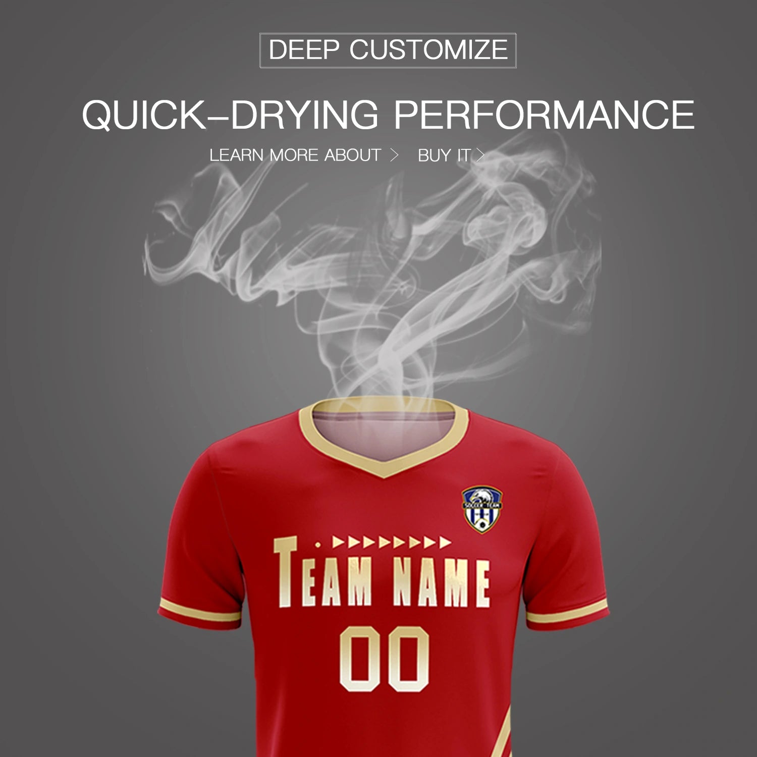 Custom Red Khaki-Khaki Gradient Fashion Sportswear Soccer Sets Jersey