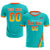 Custom Aqua Orange-Gold01 Gradient Fashion Sportswear Soccer Sets Jersey