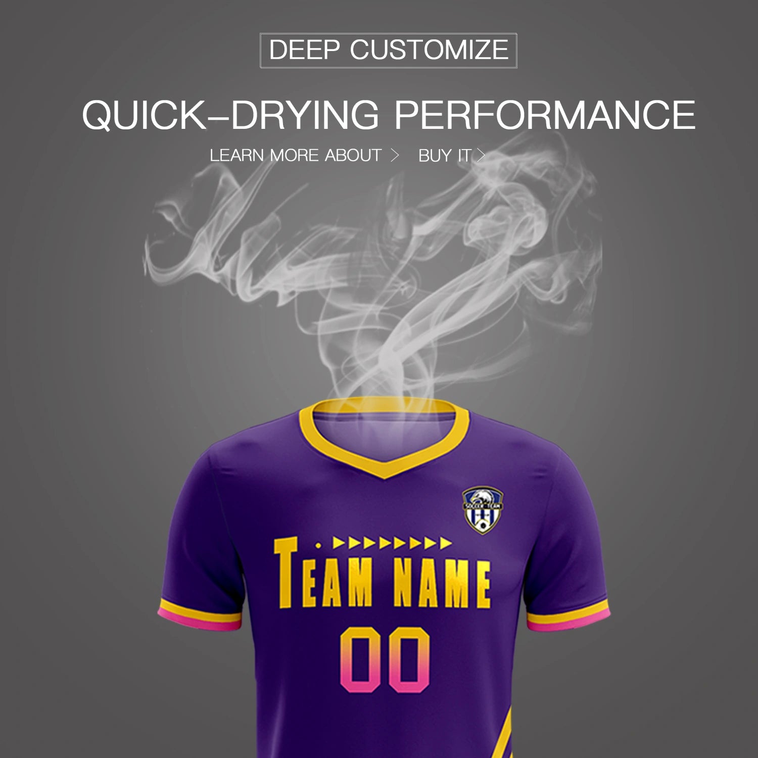 Custom Purple Gold01-Pink Gradient Fashion Sportswear Soccer Sets Jersey