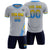 Custom Gray Powder Blue-Gold01 Gradient Fashion Sportswear Soccer Sets Jersey