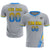 Custom Gray Powder Blue-Gold01 Gradient Fashion Sportswear Soccer Sets Jersey