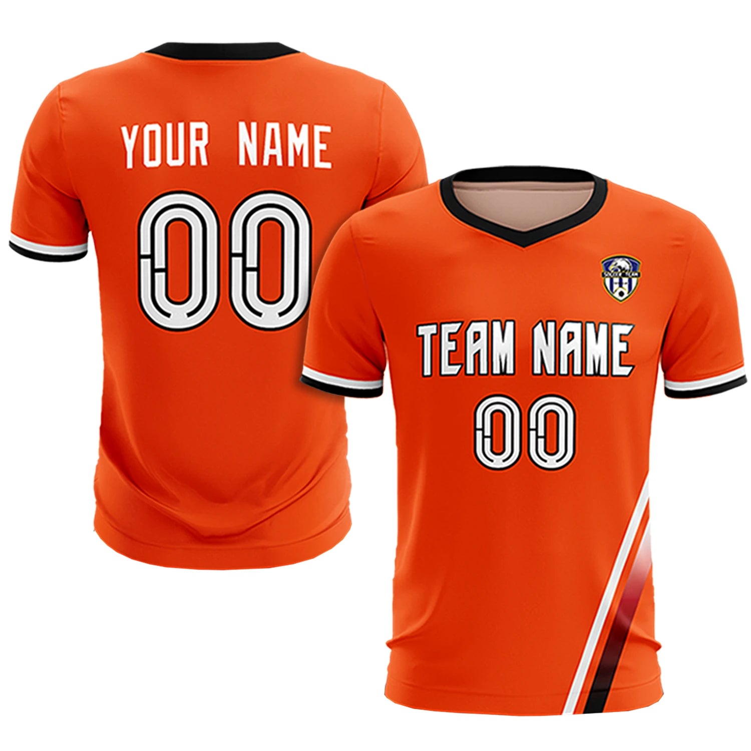 Custom Orange White-Red Gradient Fashion Sportswear Soccer Sets Jersey