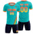 Custom Aqua Orange-Gold01 Gradient Fashion Sportswear Soccer Sets Jersey