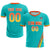 Custom Aqua Orange-Gold01 Gradient Fashion Sportswear Soccer Sets Jersey