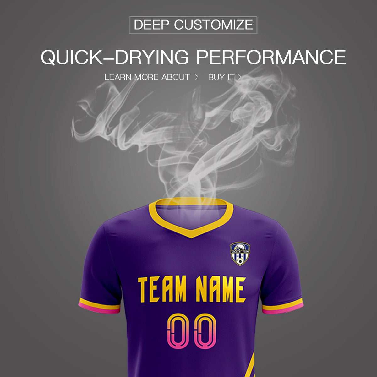 Custom Purple Gold01-Pink Gradient Fashion Sportswear Soccer Sets Jersey