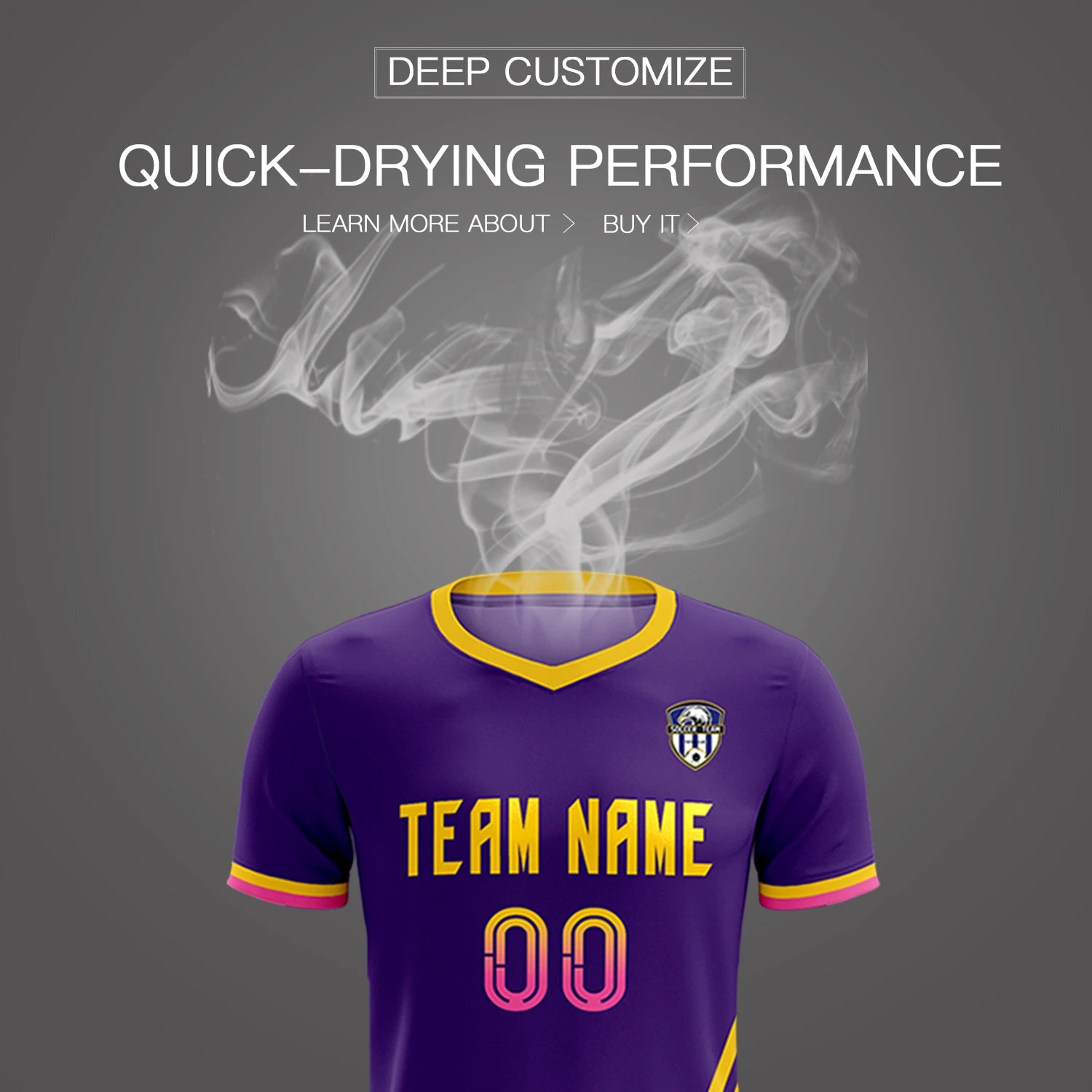 Custom Purple Gold01-Pink Gradient Fashion Sportswear Soccer Sets Jersey