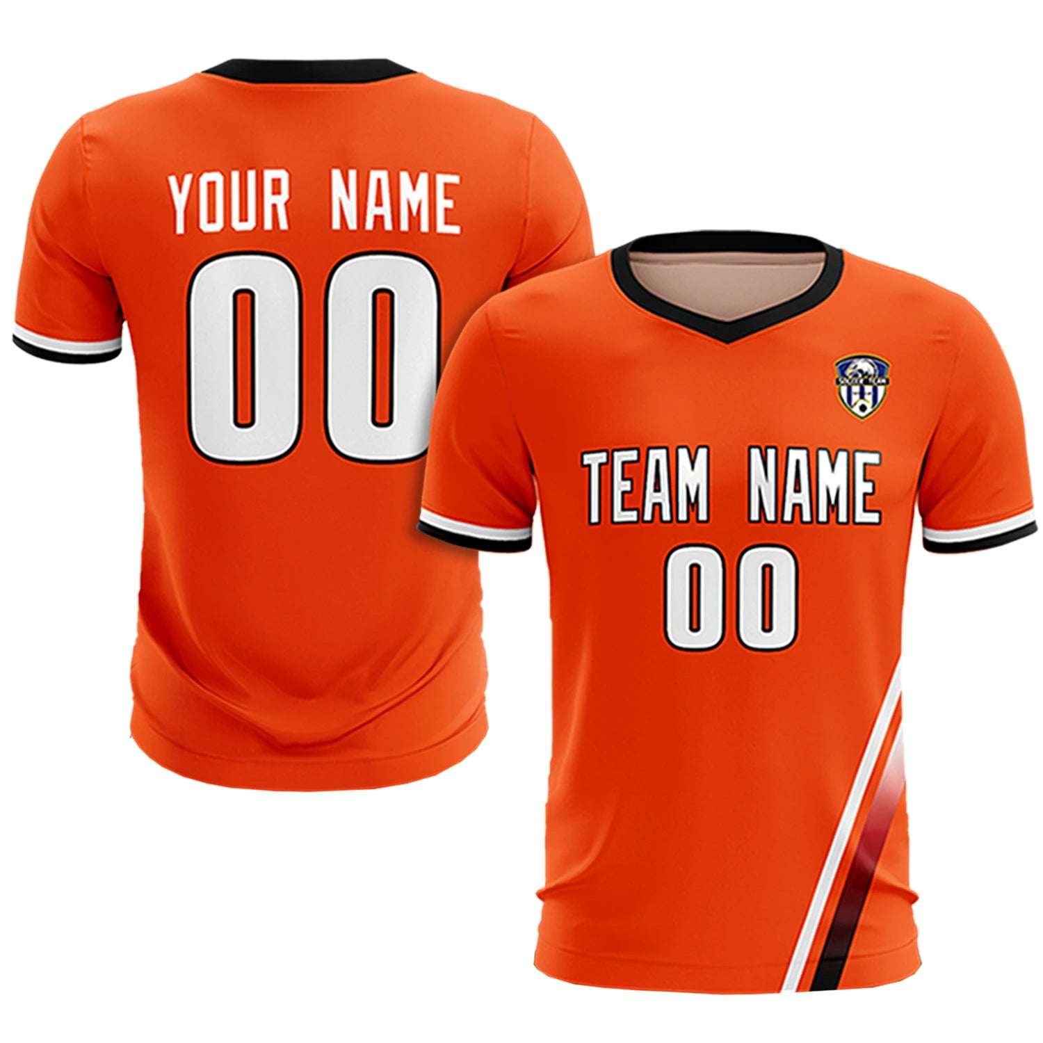 Custom Orange White-Red Gradient Fashion Sportswear Soccer Sets Jersey