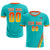 Custom Aqua Orange-Gold01 Gradient Fashion Sportswear Soccer Sets Jersey