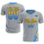 Custom Gray Powder Blue-Gold01 Gradient Fashion Sportswear Soccer Sets Jersey