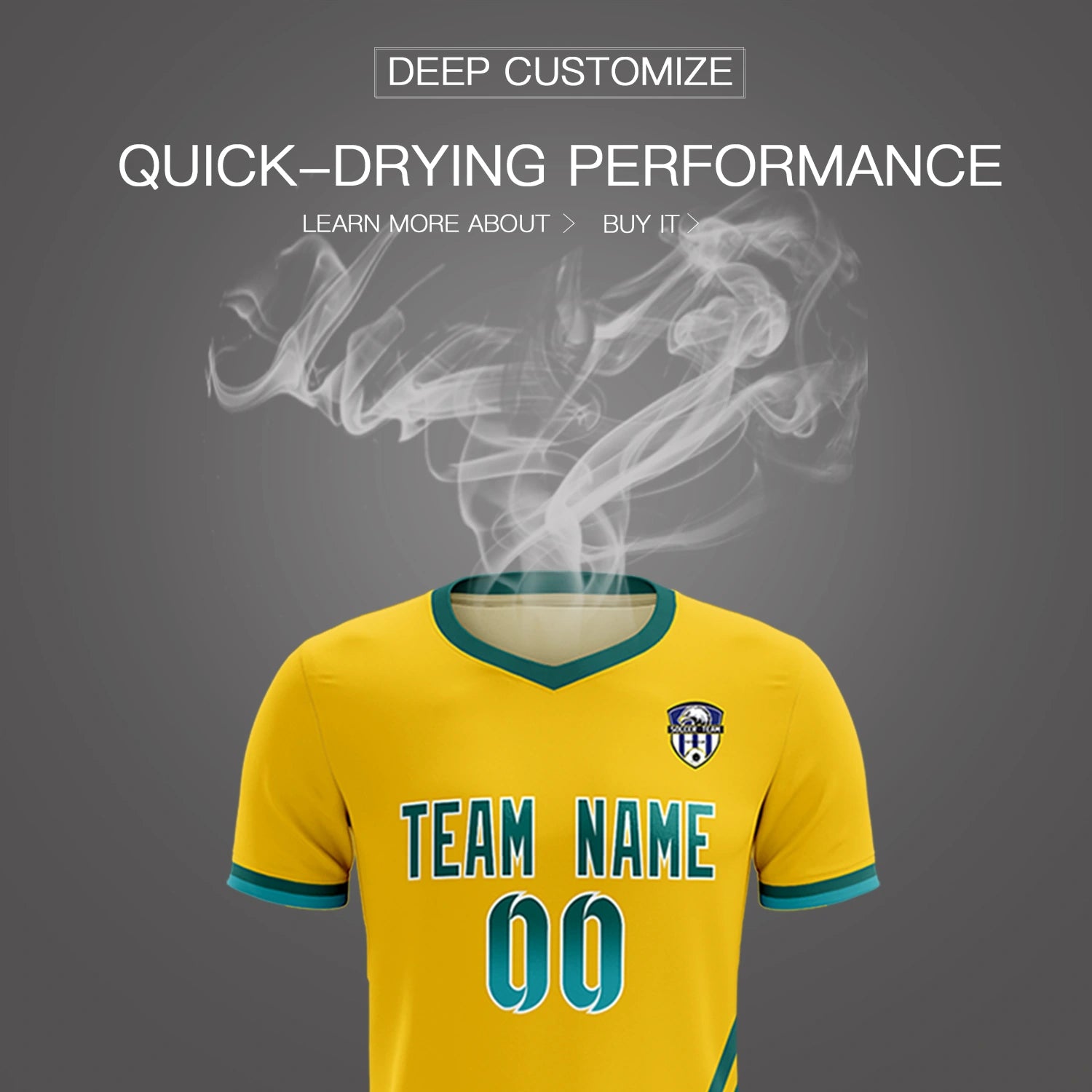 Custom Gold01 Aqua-Aqua Gradient Fashion Sportswear Soccer Sets Jersey