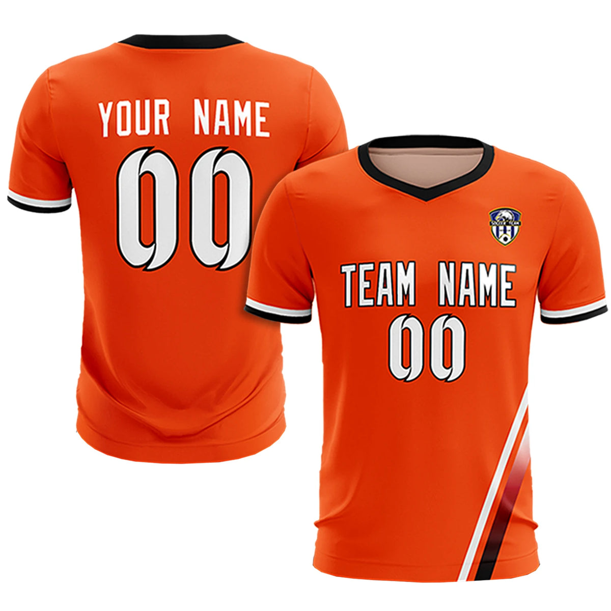 Custom Orange White-Red Gradient Fashion Sportswear Soccer Sets Jersey
