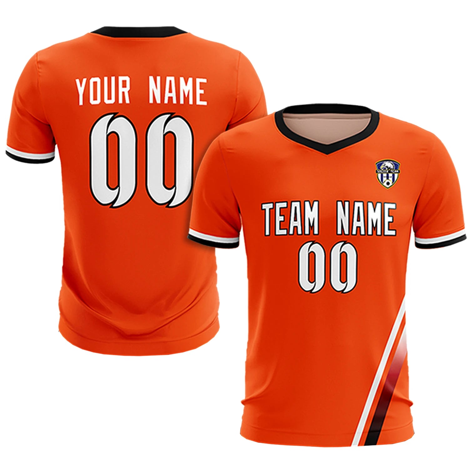 Custom Orange White-Red Gradient Fashion Sportswear Soccer Sets Jersey