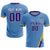 Custom Light Blue Gold01-Purple Gradient Fashion Sportswear Soccer Sets Jersey