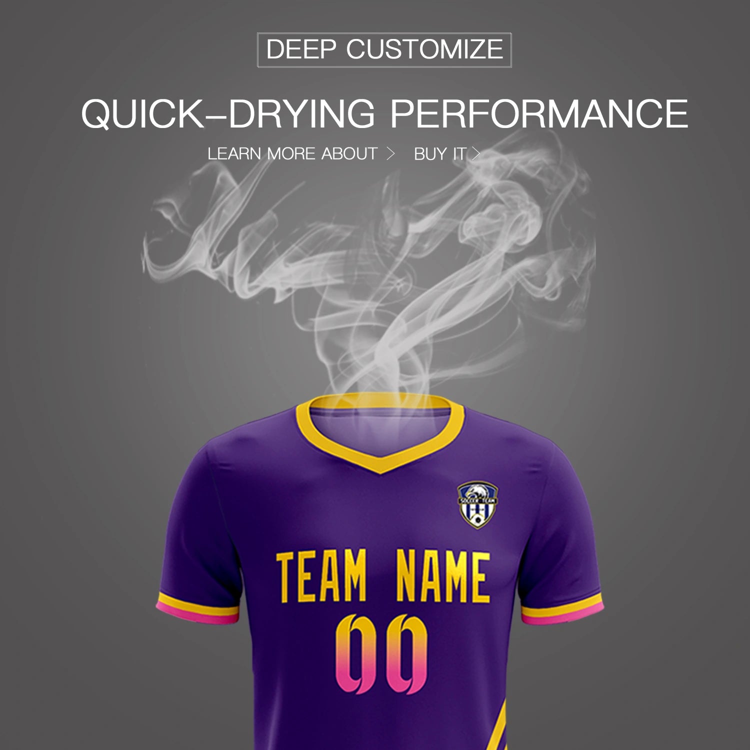 Custom Purple Gold01-Pink Gradient Fashion Sportswear Soccer Sets Jersey