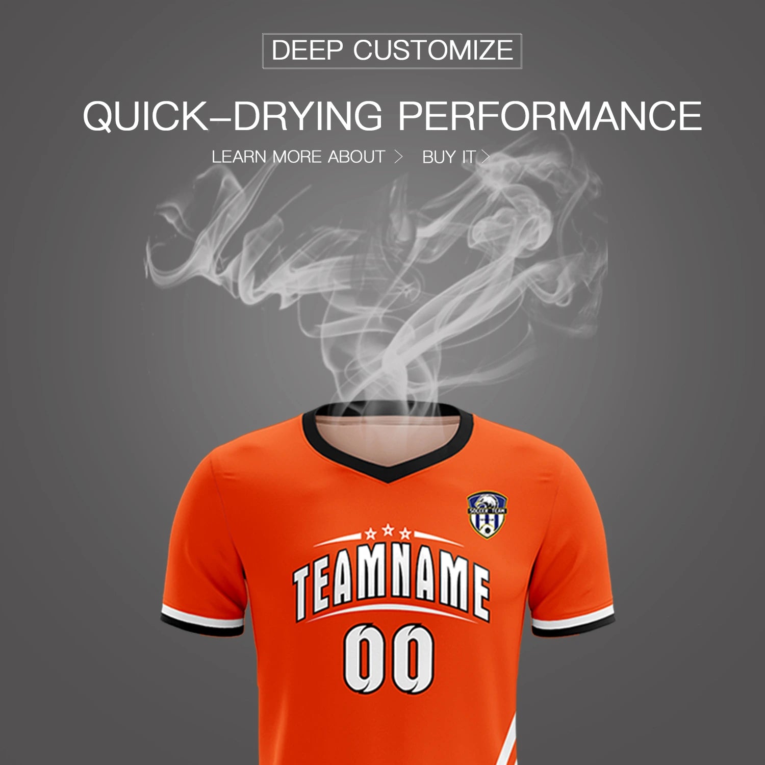 Custom Orange White-Red Gradient Fashion Sportswear Soccer Sets Jersey