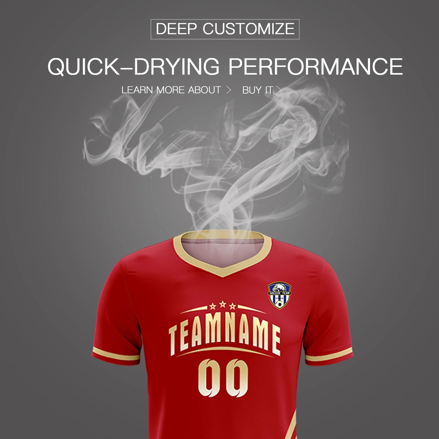 Custom Red Khaki-Khaki Gradient Fashion Sportswear Soccer Sets Jersey