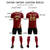 Custom Crimson Khaki-Old Gold Gradient Fashion Sportswear Soccer Sets Jersey