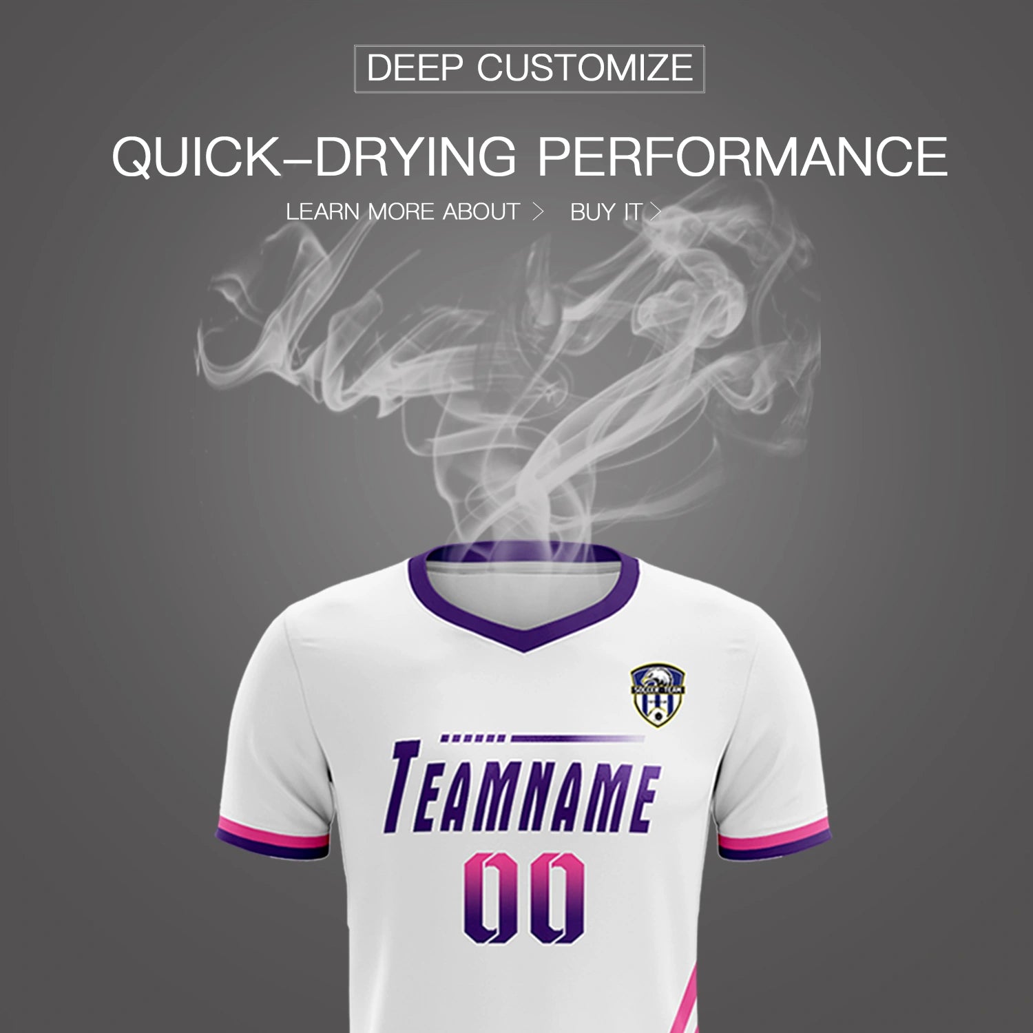 Custom White Pink-Purple Gradient Fashion Sportswear Soccer Sets Jersey