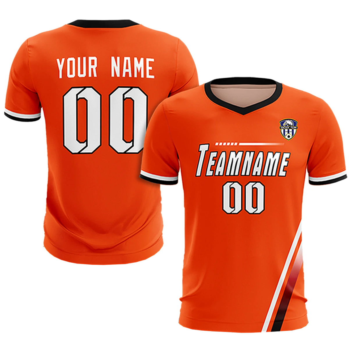 Custom Orange White-Red Gradient Fashion Sportswear Soccer Sets Jersey