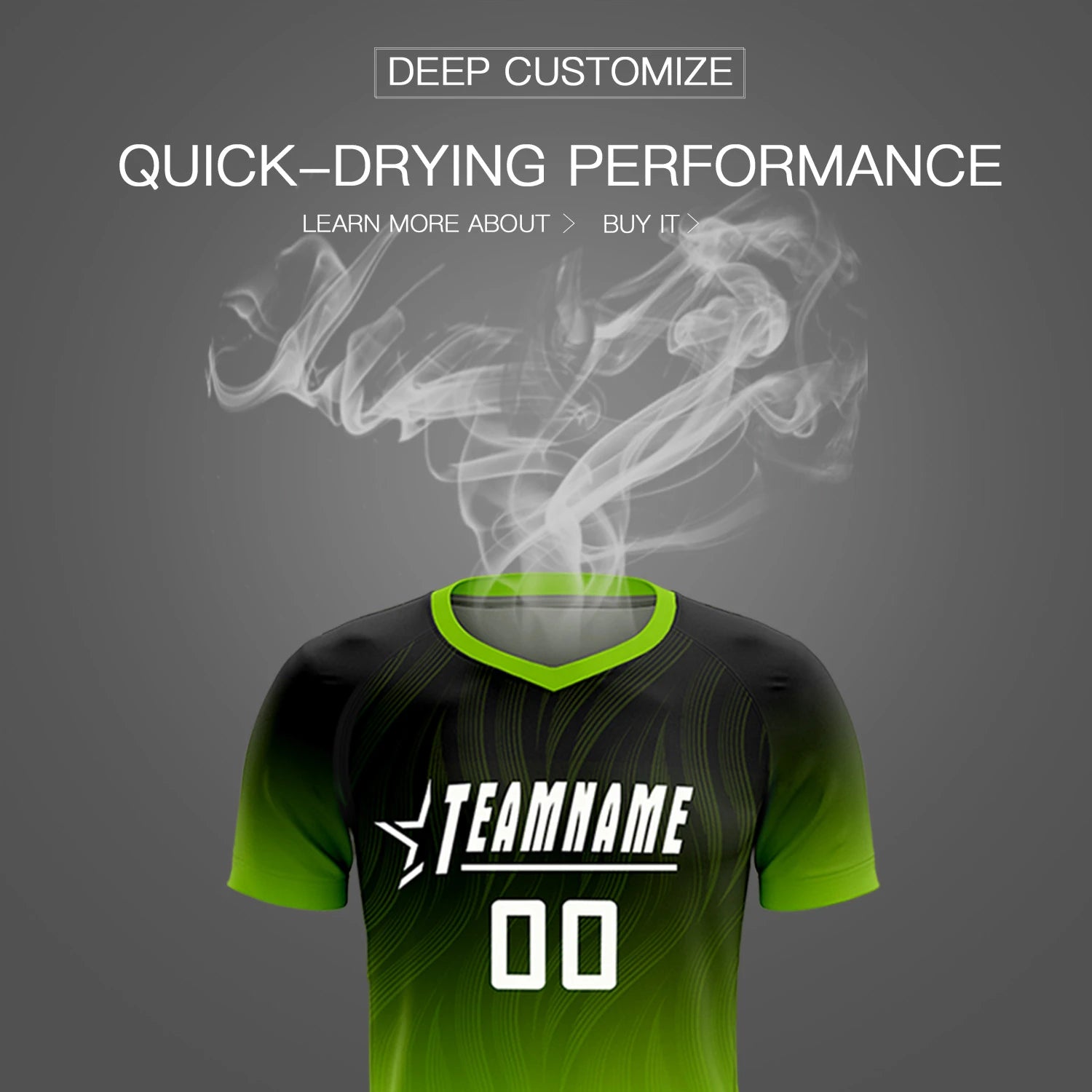 Custom Black Neon Green Printing Sportswear Soccer Sets Jersey