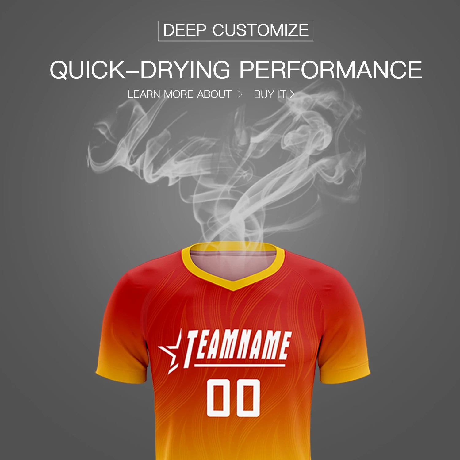 Custom Red Gold01 Printing Sportswear Soccer Sets Jersey