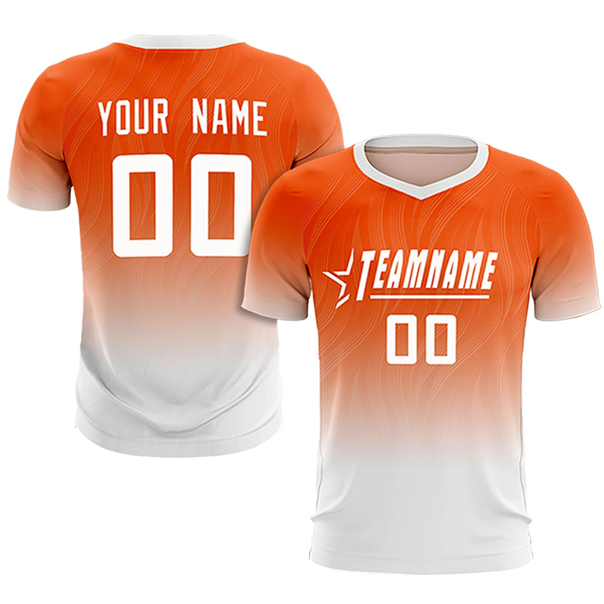 Custom Orange White Printing Sportswear Soccer Sets Jersey