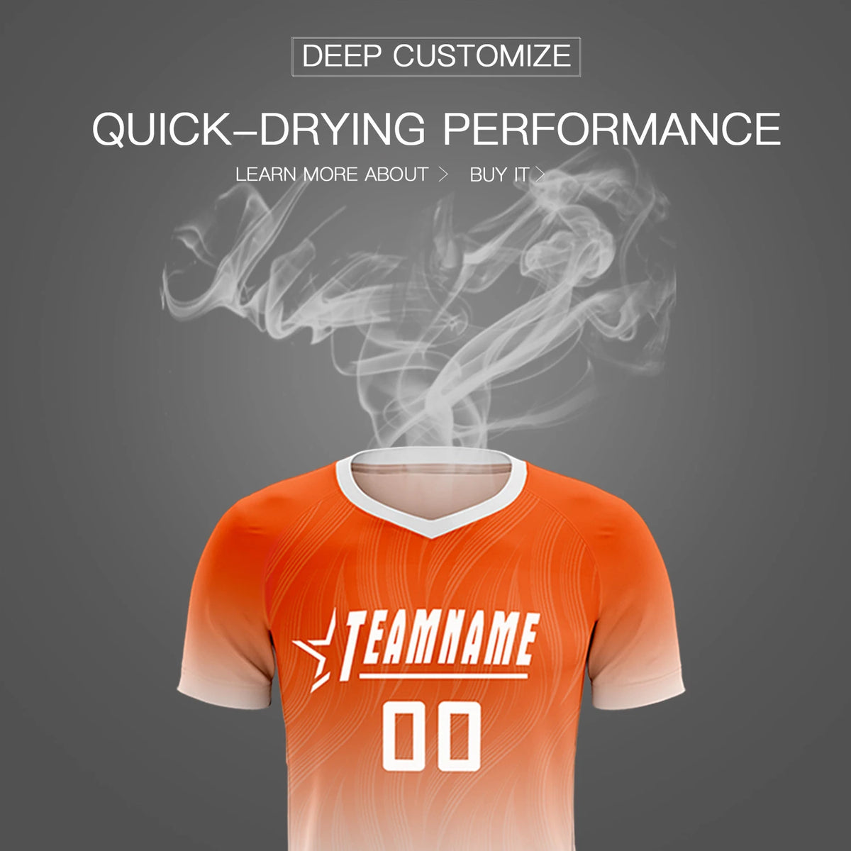 Custom Orange White Printing Sportswear Soccer Sets Jersey