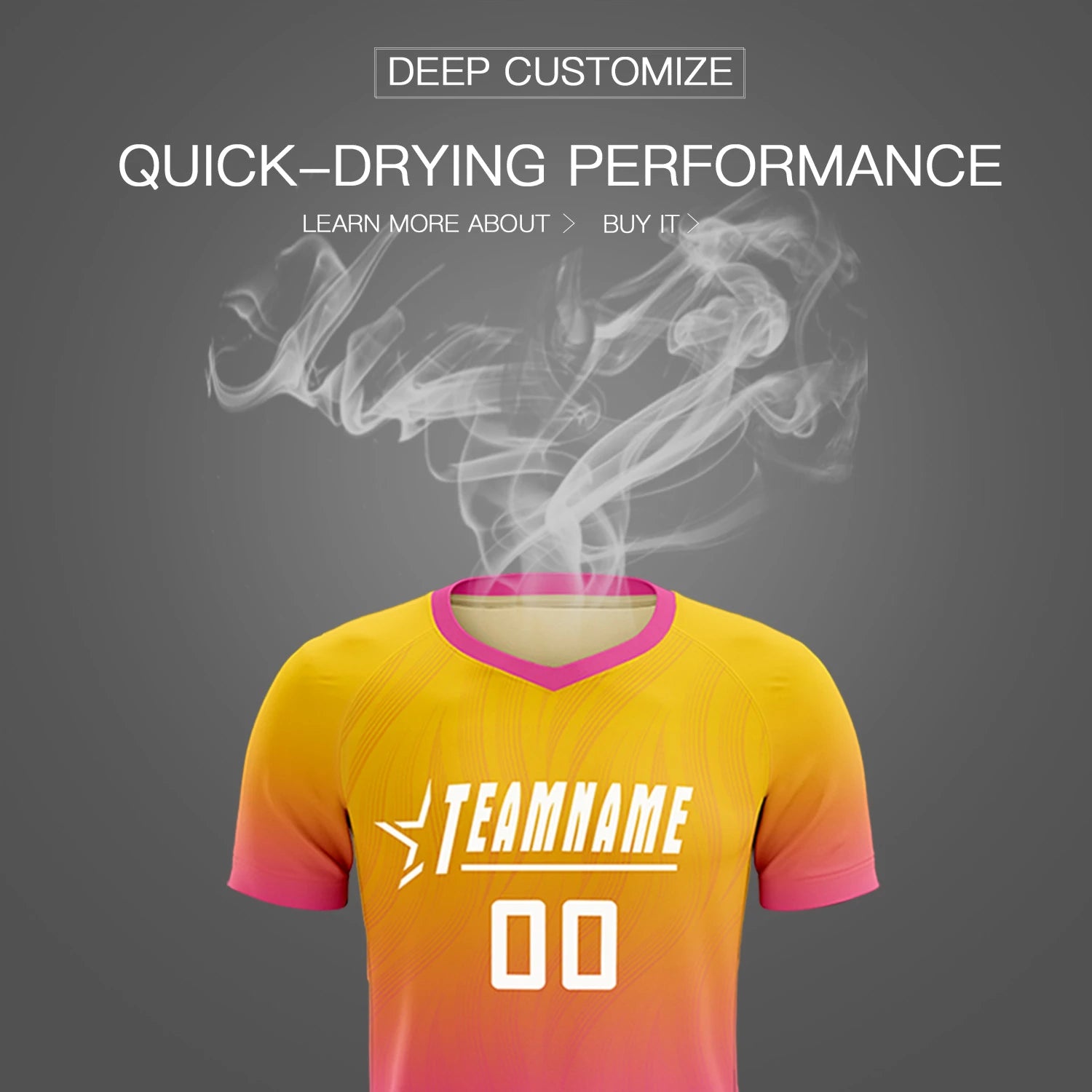 Custom Gold01 Pink Printing Sportswear Soccer Sets Jersey