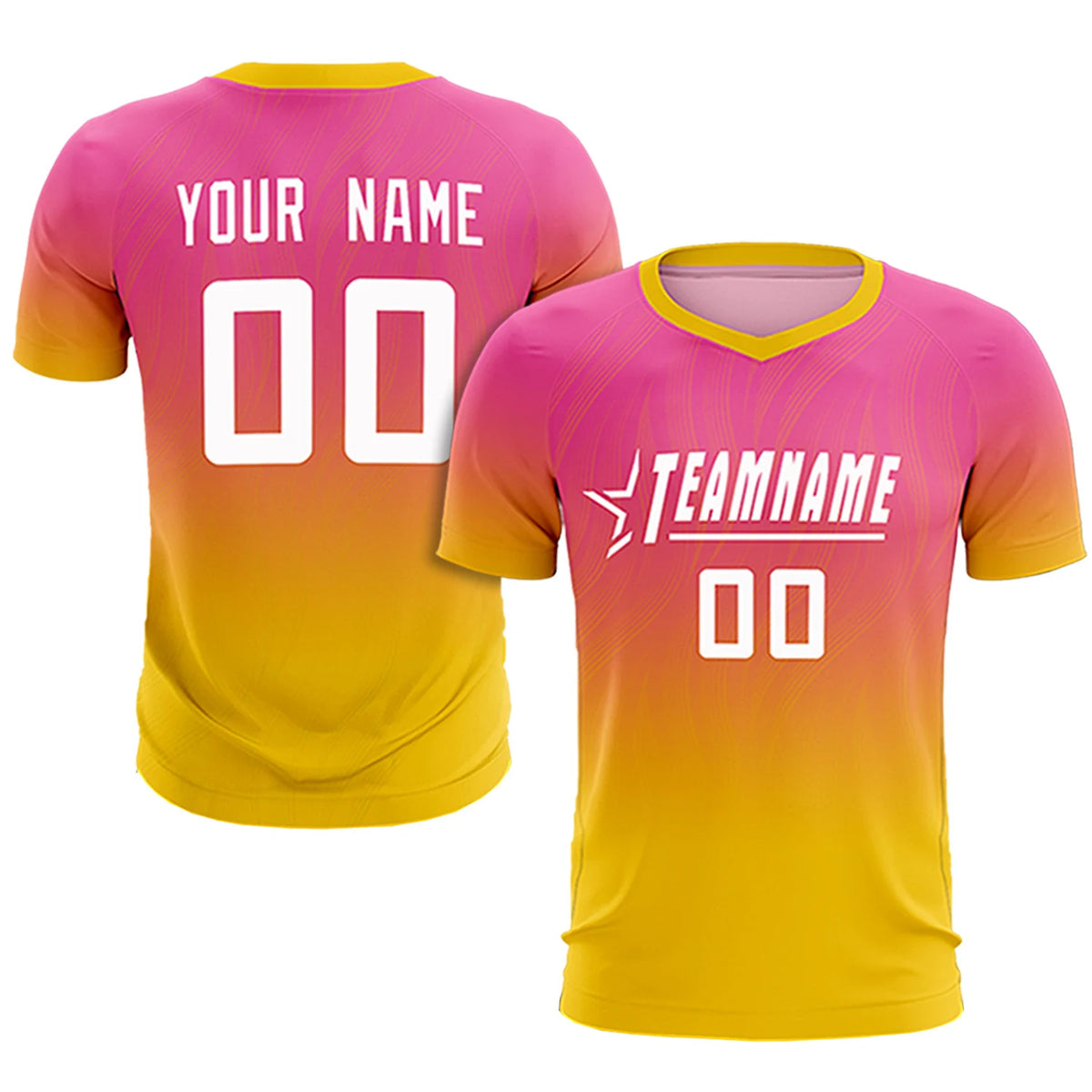 Custom Pink Gold01 Printing Sportswear Soccer Sets Jersey