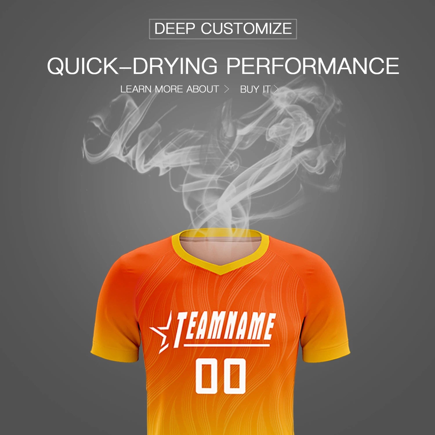 Custom Orange Gold01 Printing Sportswear Soccer Sets Jersey
