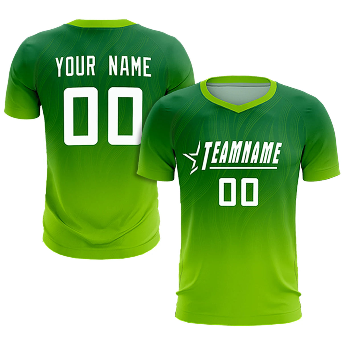 Custom Kelly Green Neon Green Printing Sportswear Soccer Sets Jersey