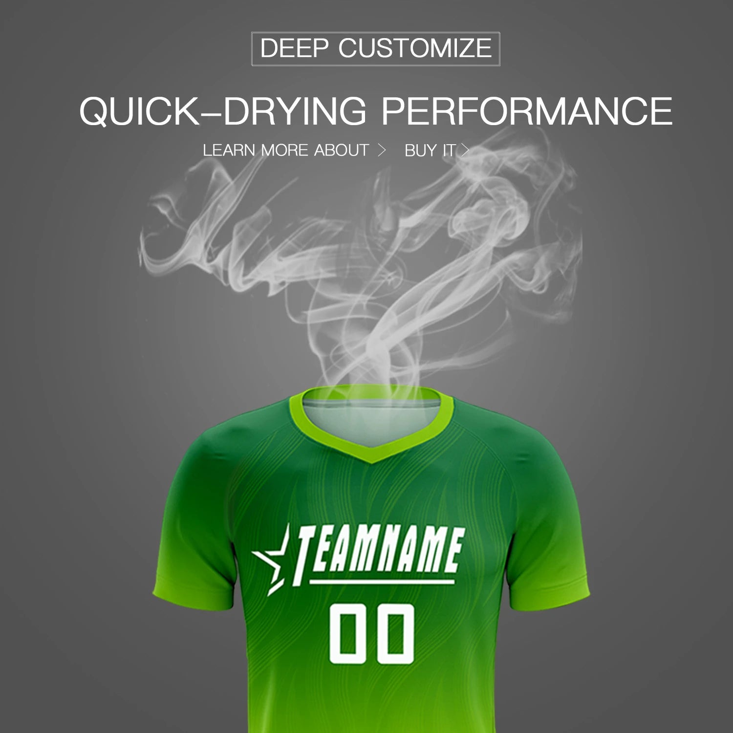 Custom Kelly Green Neon Green Printing Sportswear Soccer Sets Jersey