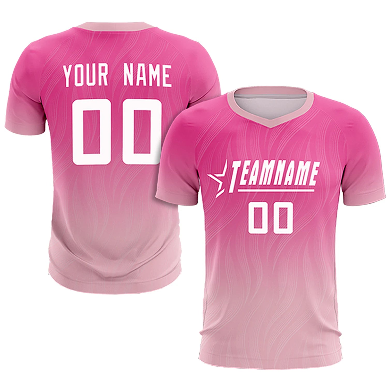 Custom Pink Light Pink Printing Sportswear Soccer Sets Jersey