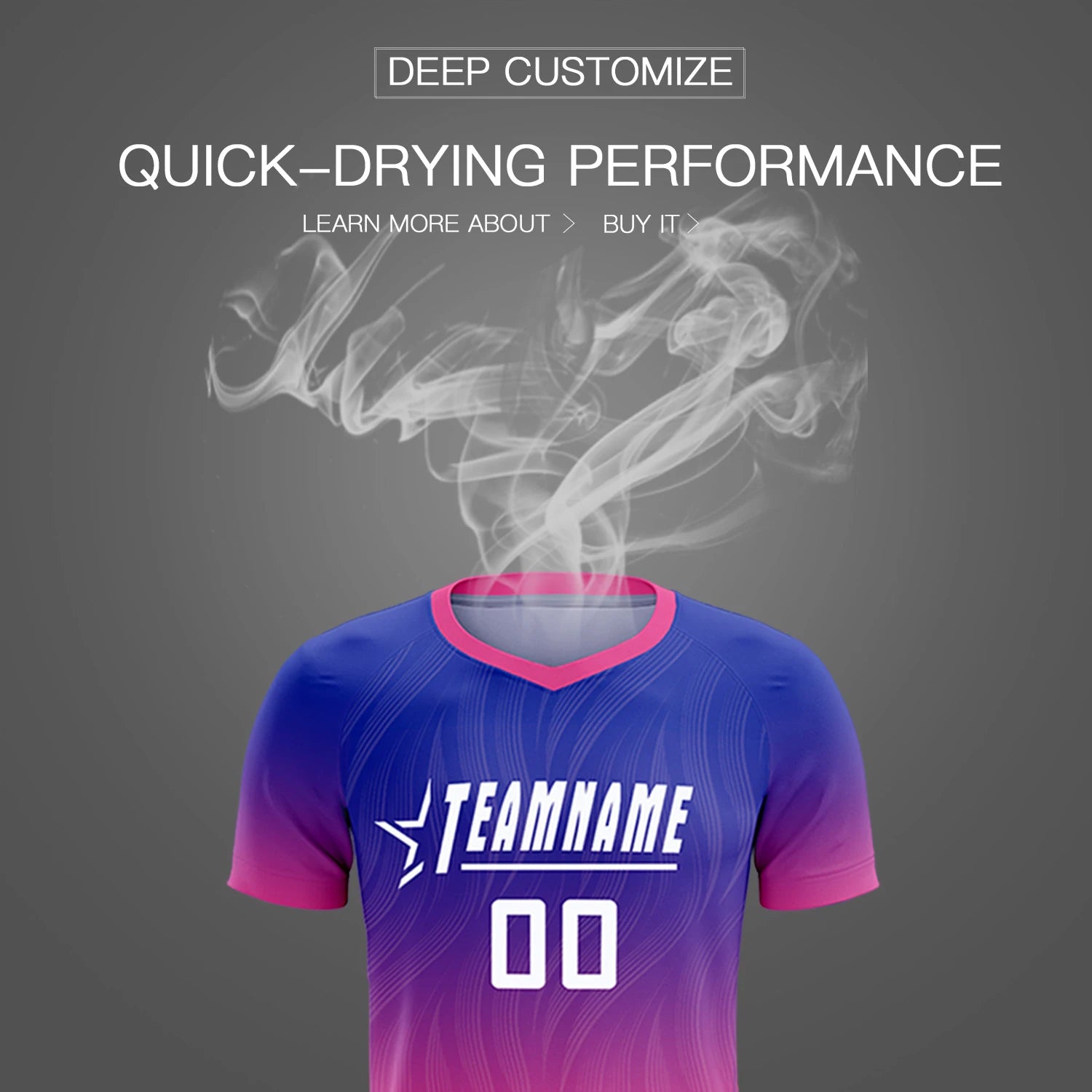 Custom Royal Blue Pink Printing Sportswear Soccer Sets Jersey