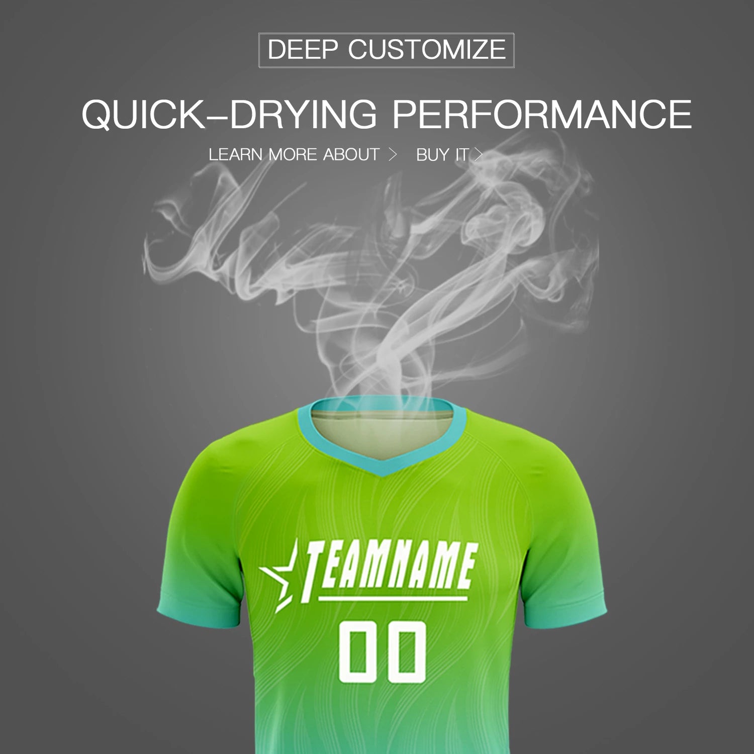 Custom Neon Green Aqua Printing Sportswear Soccer Sets Jersey