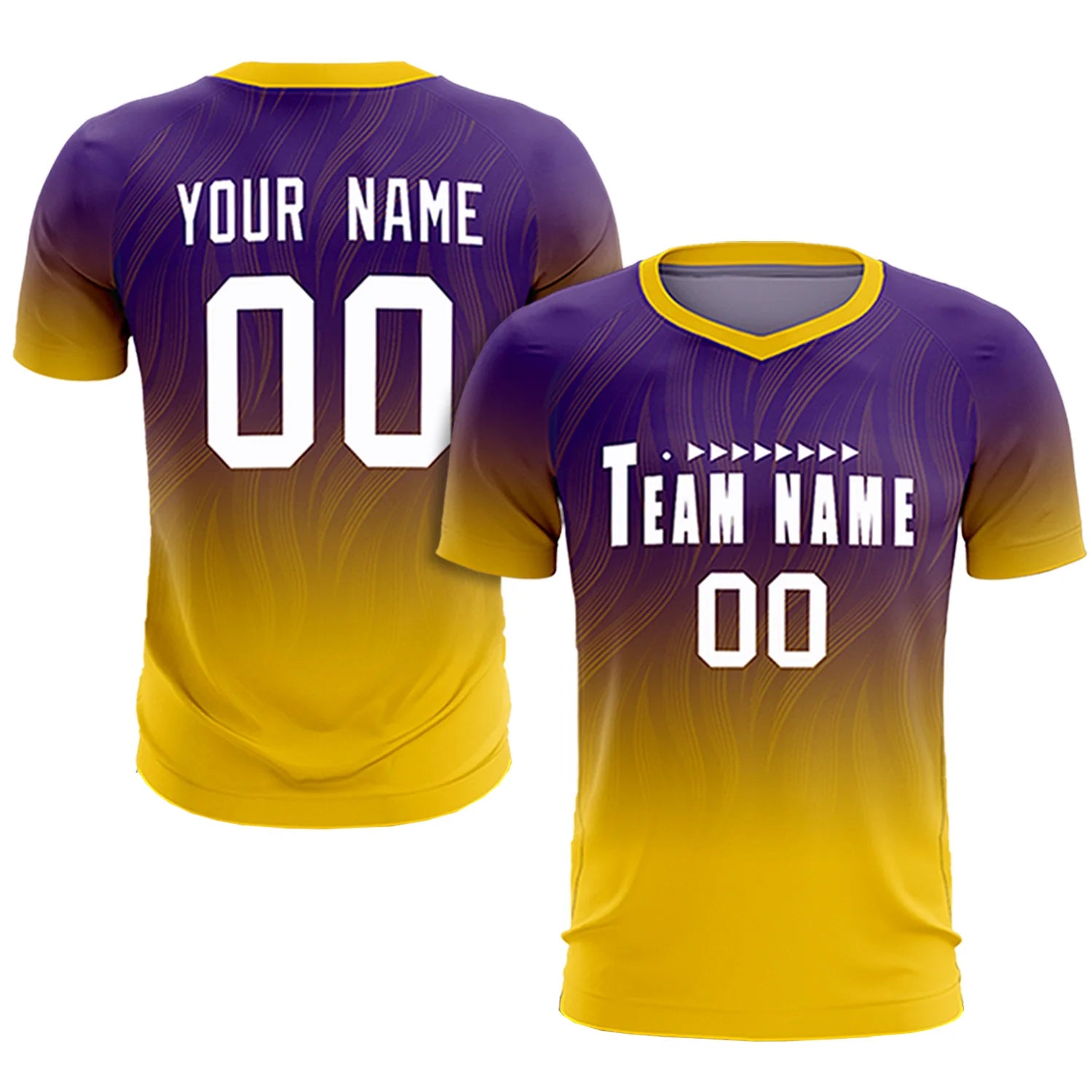 Custom Purple Gold01 Printing Sportswear Soccer Sets Jersey