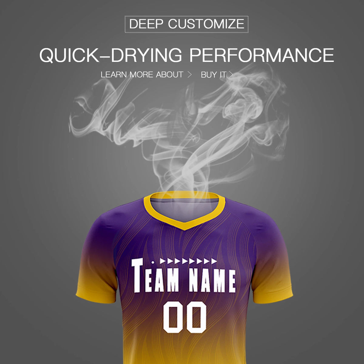 Custom Purple Gold01 Printing Sportswear Soccer Sets Jersey
