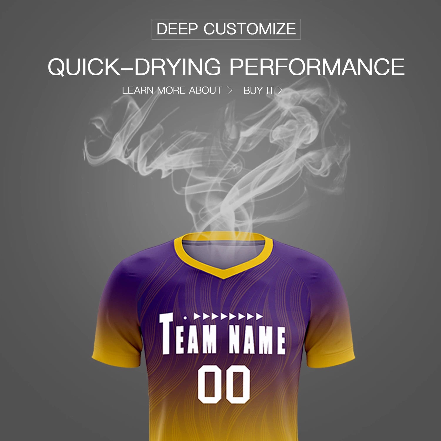 Custom Purple Gold01 Printing Sportswear Soccer Sets Jersey
