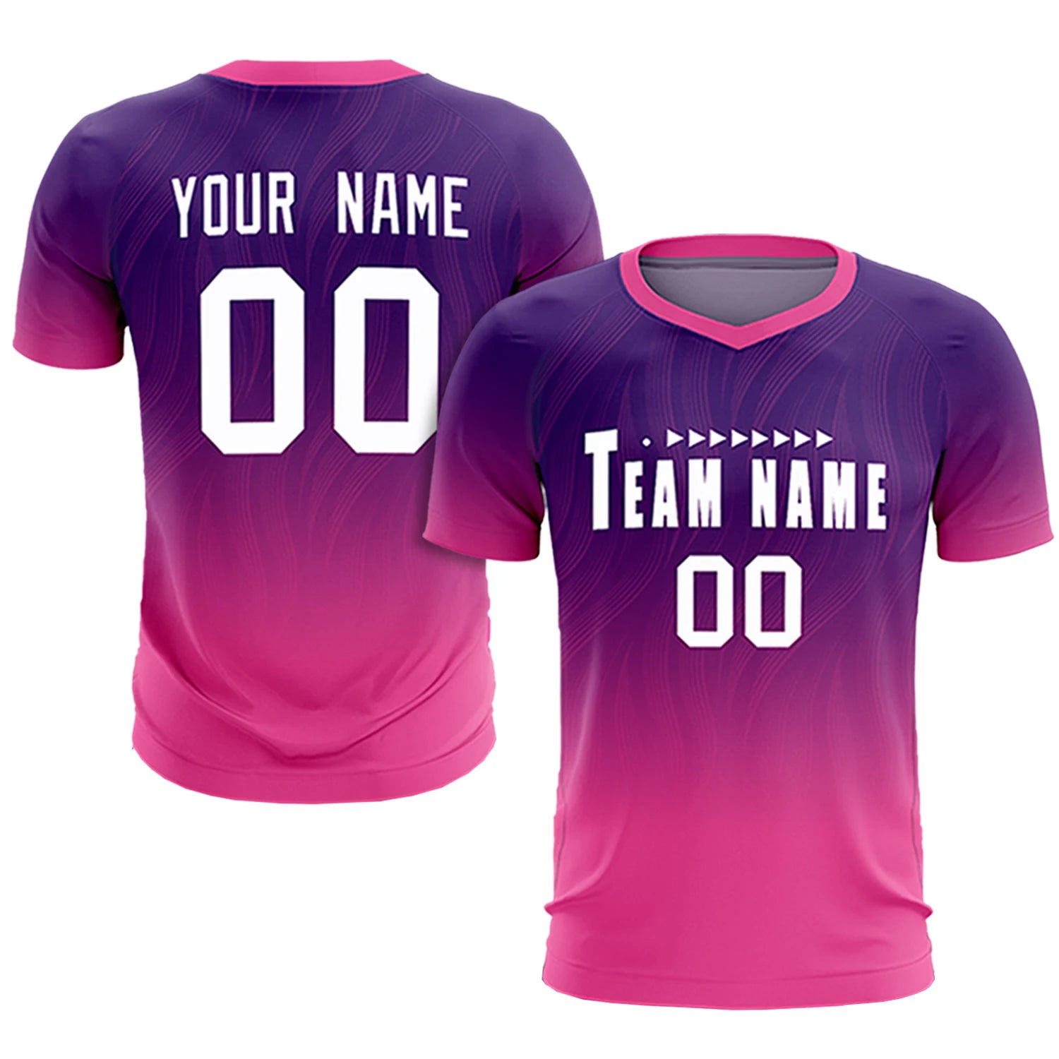 Custom Purple Pink Printing Sportswear Soccer Sets Jersey