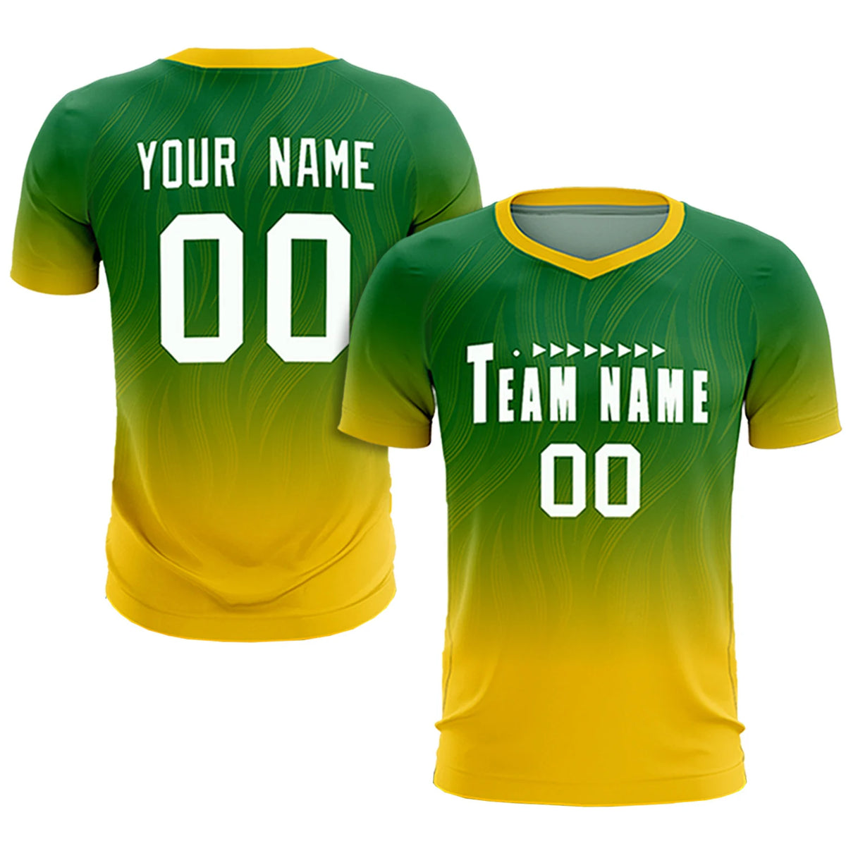 Custom Kelly Green Gold01 Printing Sportswear Soccer Sets Jersey