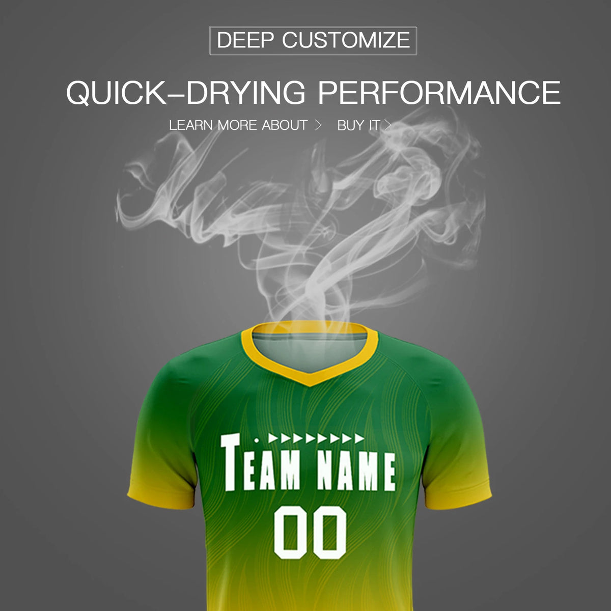 Custom Kelly Green Gold01 Printing Sportswear Soccer Sets Jersey