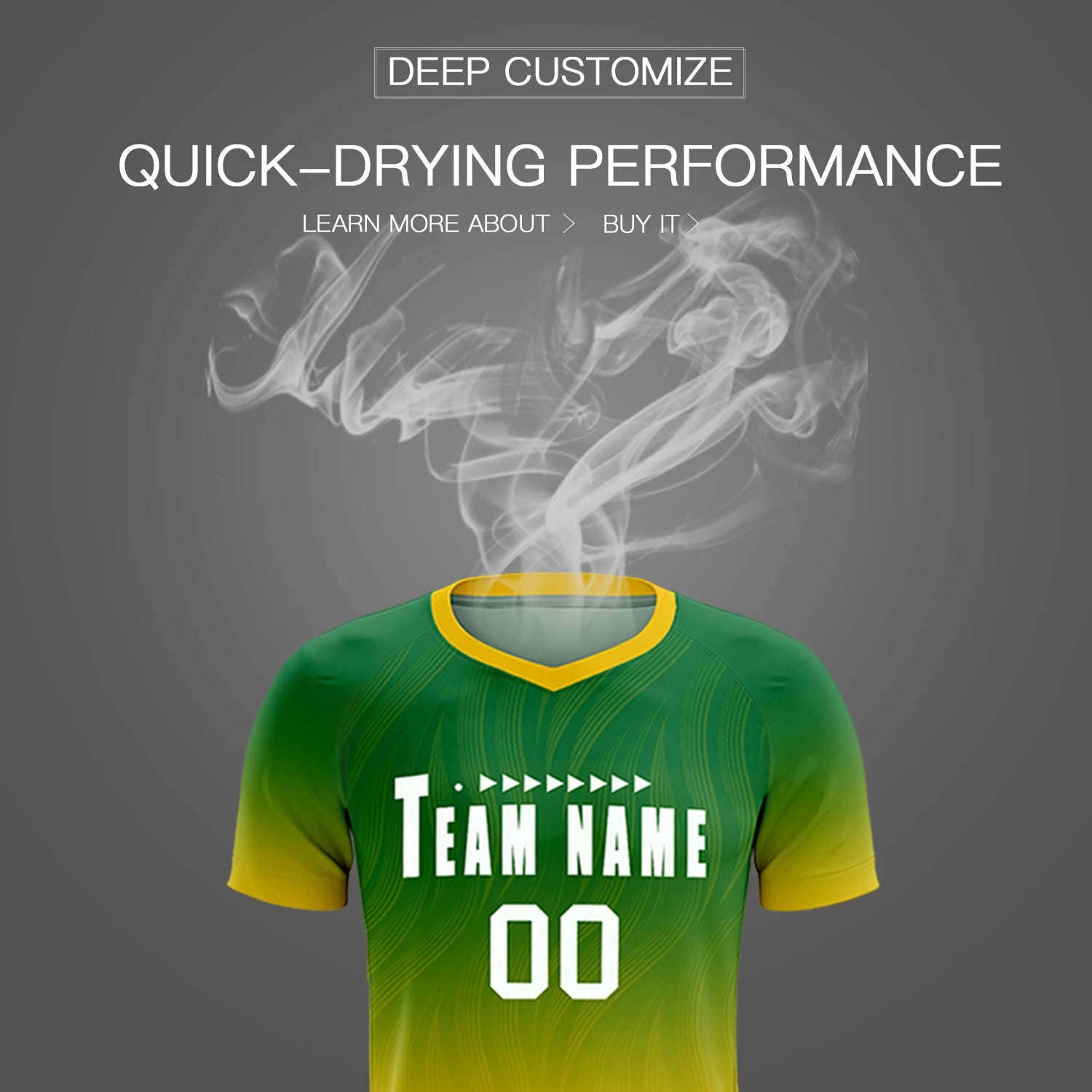 Custom Kelly Green Gold01 Printing Sportswear Soccer Sets Jersey