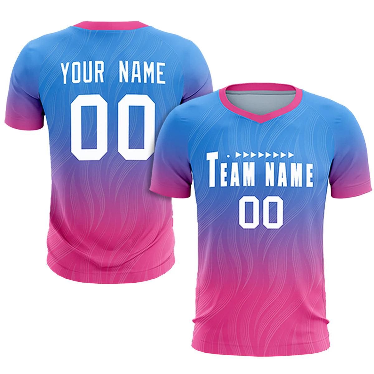 Custom Powder Blue Pink Printing Sportswear Soccer Sets Jersey