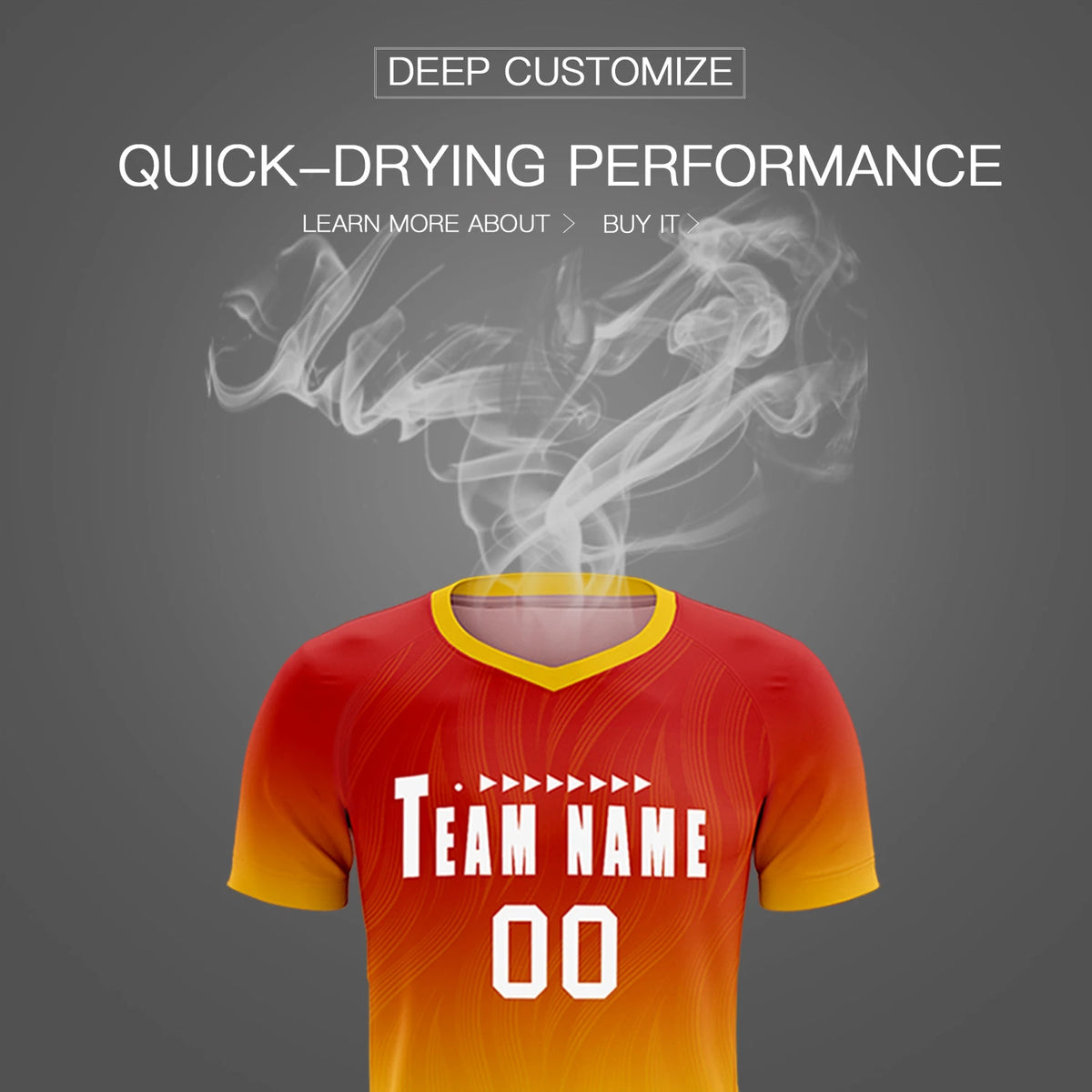 Custom Red Gold01 Printing Sportswear Soccer Sets Jersey