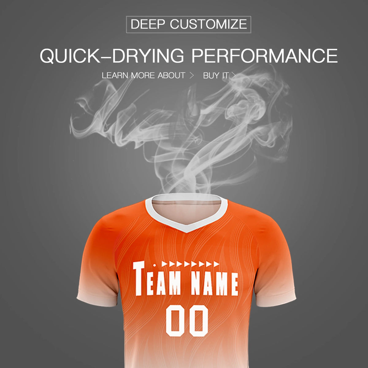 Custom Orange White Printing Sportswear Soccer Sets Jersey