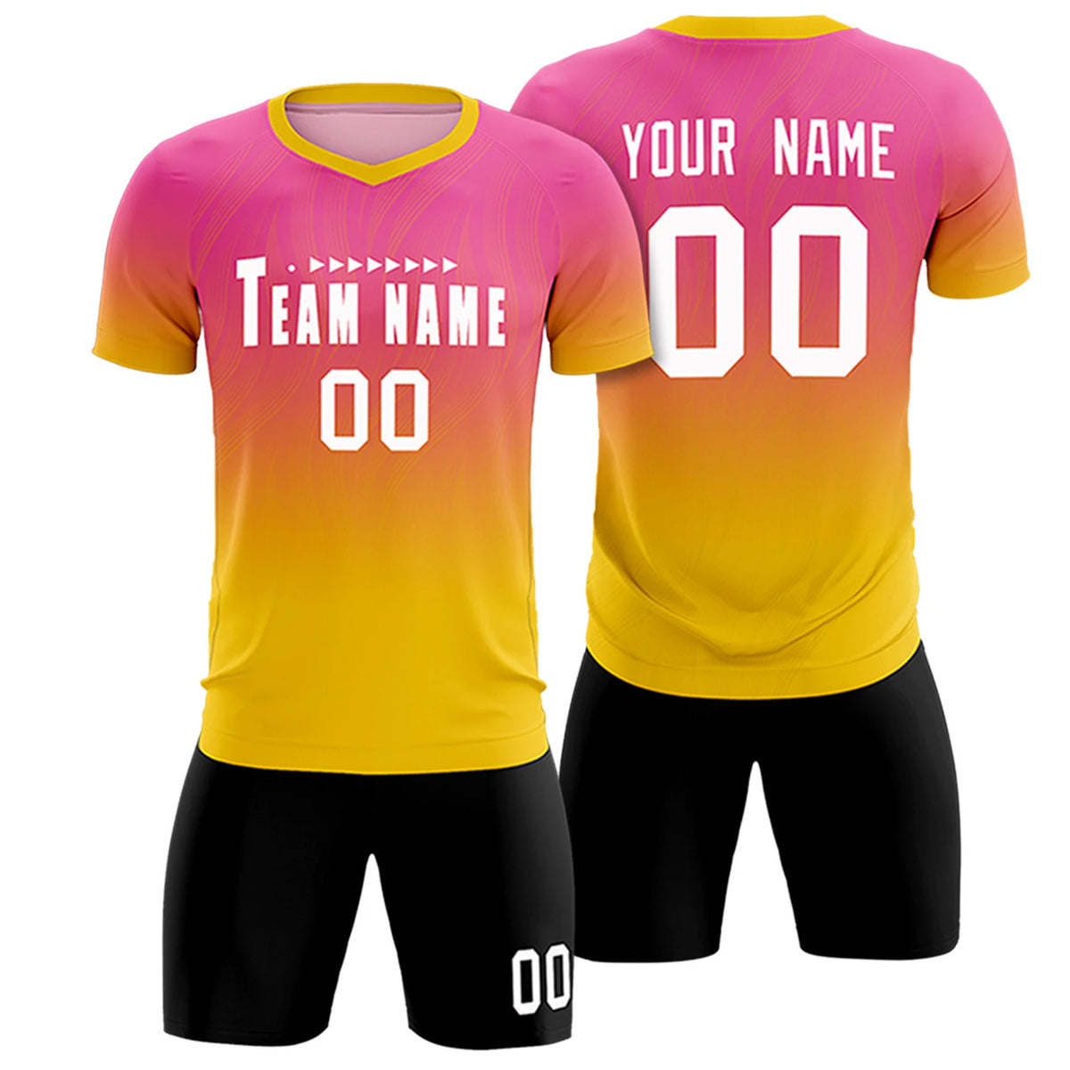 Custom Pink Gold01 Printing Sportswear Soccer Sets Jersey