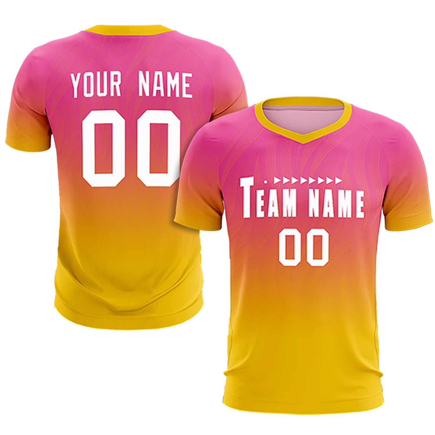Custom Pink Gold01 Printing Sportswear Soccer Sets Jersey