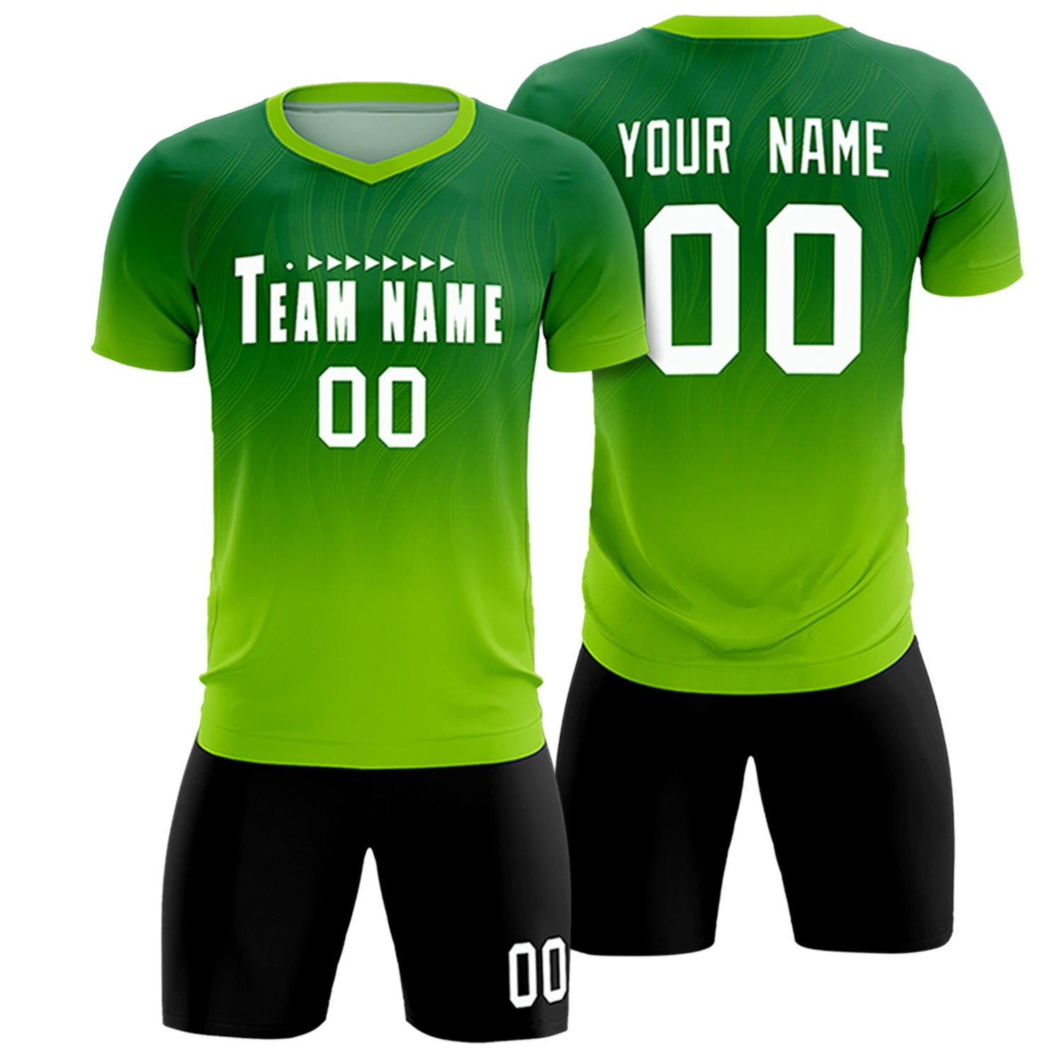 Custom Kelly Green Neon Green Printing Sportswear Soccer Sets Jersey