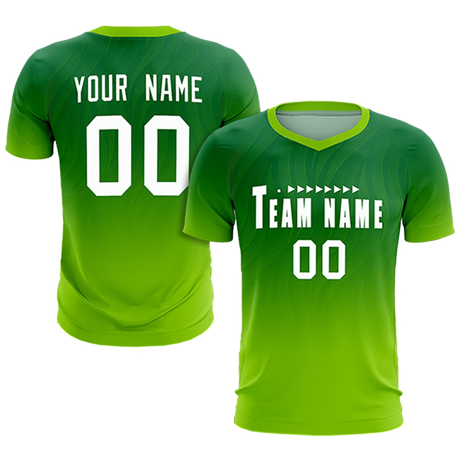 Custom Kelly Green Neon Green Printing Sportswear Soccer Sets Jersey