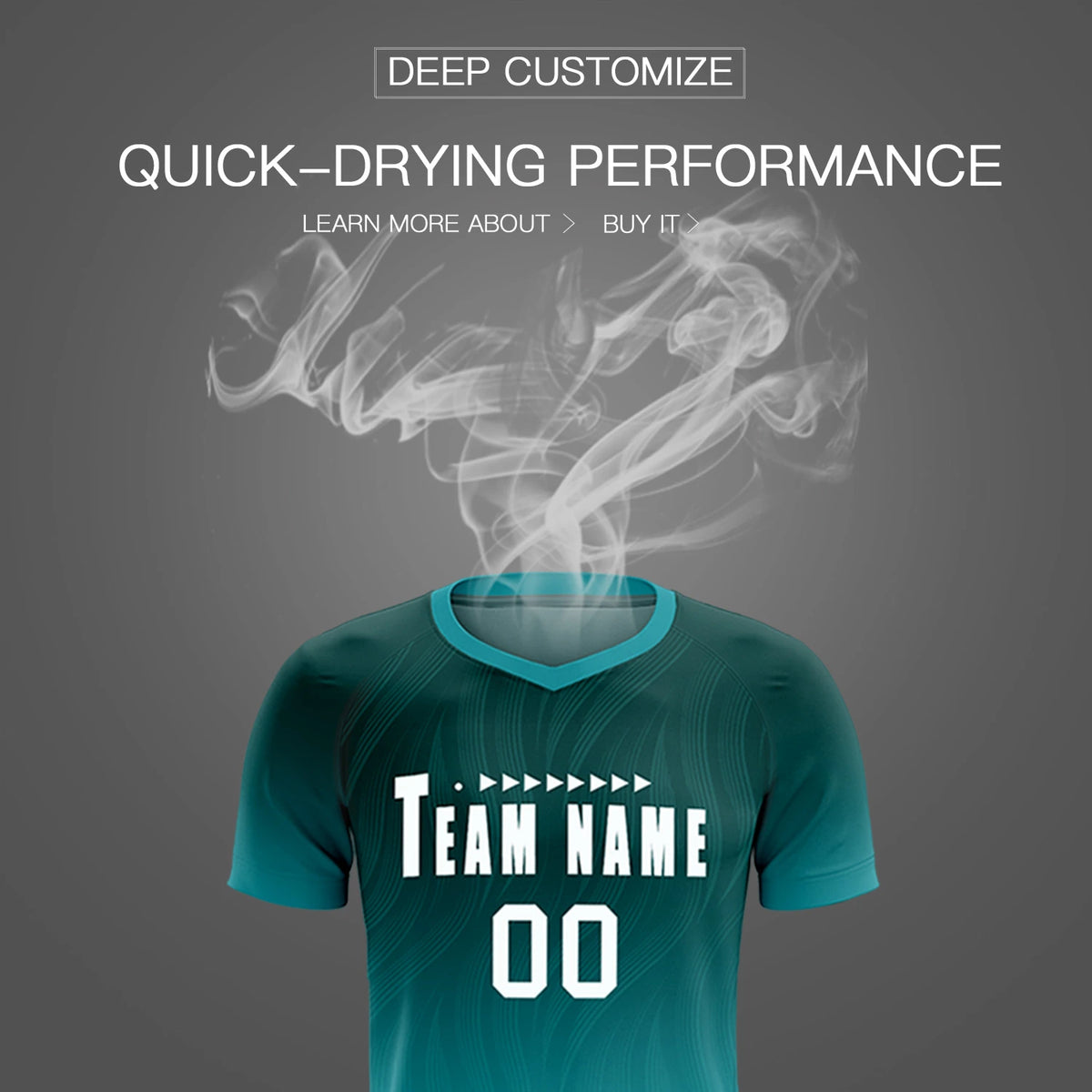 Custom Midnight Green Aqua Printing Sportswear Soccer Sets Jersey